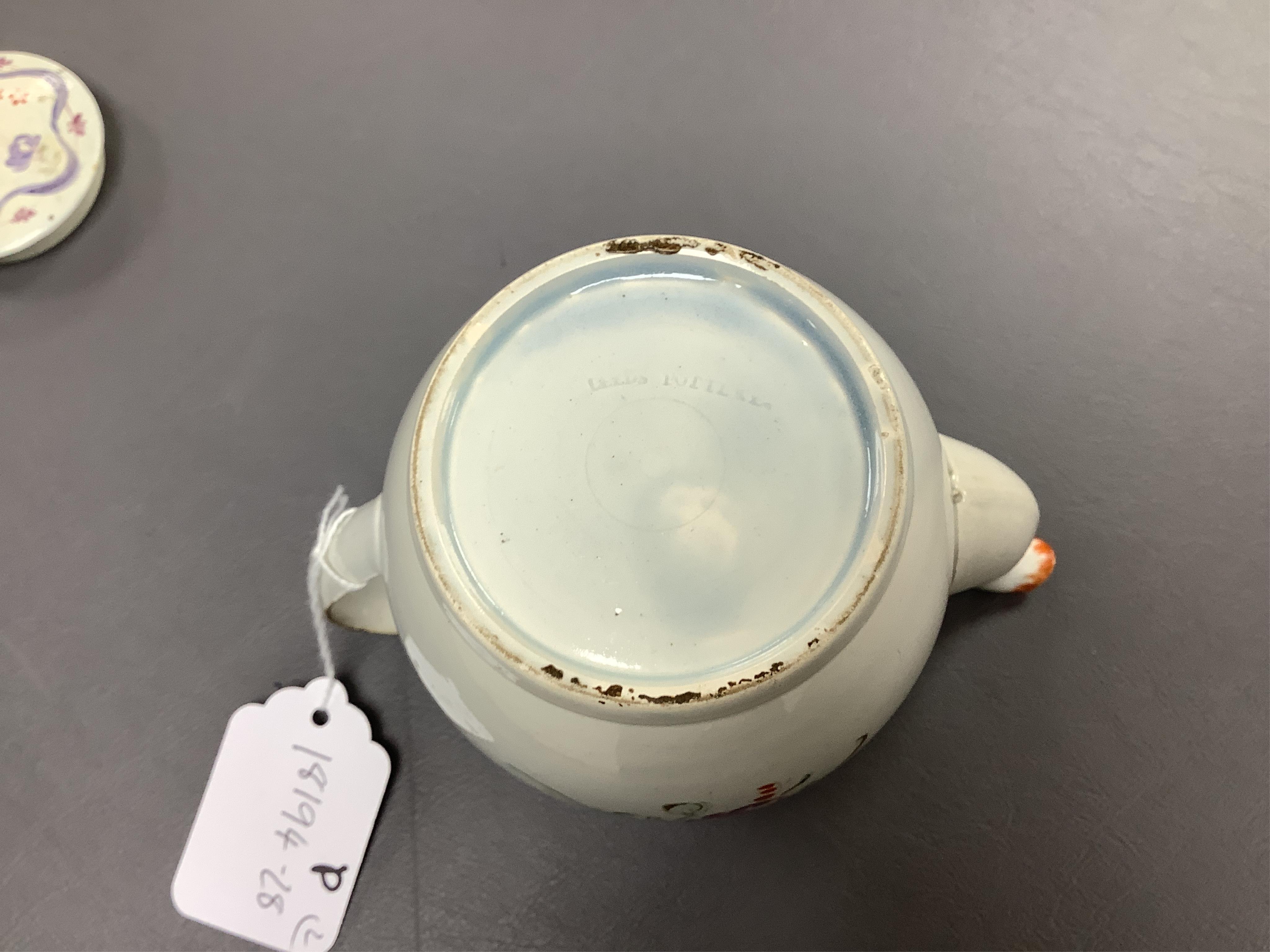 Leeds pottery, a creamware teapot, c.1785 and a pearlware teapot, c.1795, both stamped, tallest 13cm high